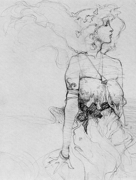 Woman, Ivy Bell Band Bracelet Jeff Jones Art, Jeff Jones, Master Drawing, Frank Frazetta, Fantasy Artist, Fantastic Art, A Drawing, Figurative Art, Art Sketchbook