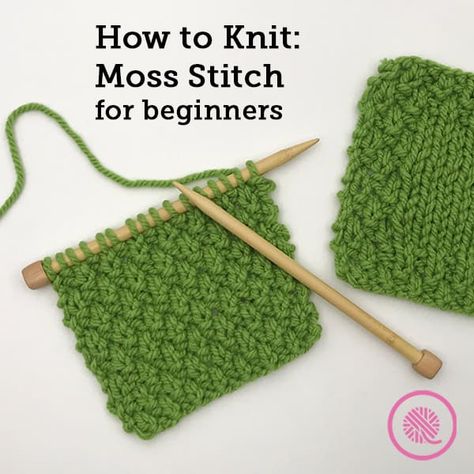 How to Knit for Complete Beginners Archives - GoodKnit Kisses Crochet Moss Stitch, Crochet Moss, Moss Stitch Pattern, Knit Purl Stitches, Basketweave Stitch, Beginner Knitting, Washcloth Pattern, Knit Stitches, Beginner Knitting Projects