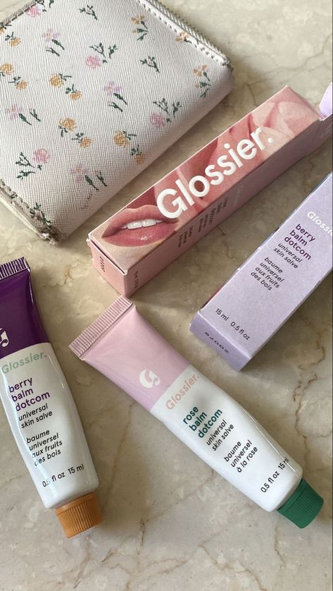 Glossier Skin Care, Glossier Rose Balm Dotcom, Glossier Skin, Best Glossier Products, Glossier Aesthetic, Glossier Products, Glossier Balm, Glossier Lip, Glossier Balm Dotcom