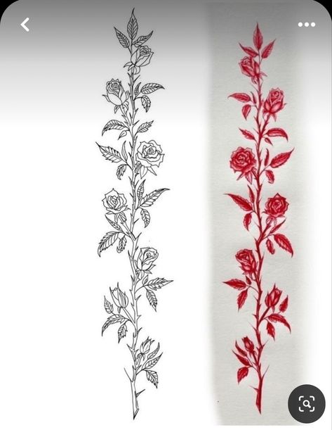 Rose Vine Tattoos, Floral Back Tattoos, Flower Spine Tattoos, Around Arm Tattoo, Wrap Around Tattoo, Stencil Outline, Cute Hand Tattoos, Vine Tattoos, Spine Tattoos For Women