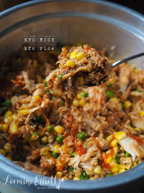 KFC Rice recipe @ Not Quite Nigella Kfc Rice Bowl Recipe, Kfc Rice, Kfc Original Recipe, Cooking Rice, Rice Cooker Recipes, Kfc Chicken, Rice Bowls Recipes, How To Cook Rice, Sushi Rice