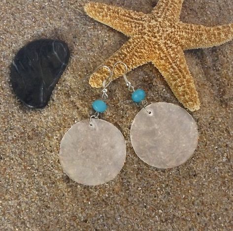 Lightweight White Capiz Oyster Shell Earrings Capiz Shell Earrings, Police Bracelet, Seed Jewelry, Sand Dollar Earrings, Nugget Bracelet, Beaded Bookmarks, Double Wrap Bracelet, Capiz Shell, Ocean Water