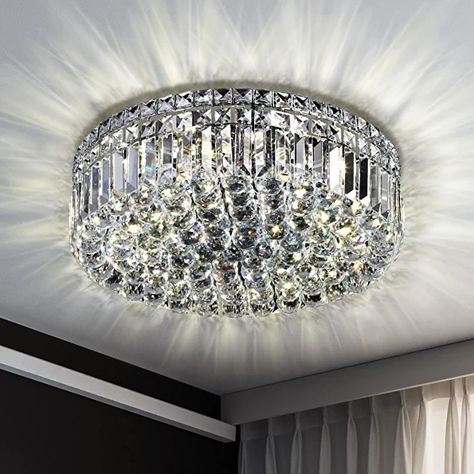 Chandelier Living Room Low Ceiling, Crystal Chandelier Living Room, Flush Chandelier, Flush Mount Chandelier, Chandelier Bedroom, Lamp For Bedroom, Ceiling Fan In Kitchen, Elegant Pendant, Modern Ceiling