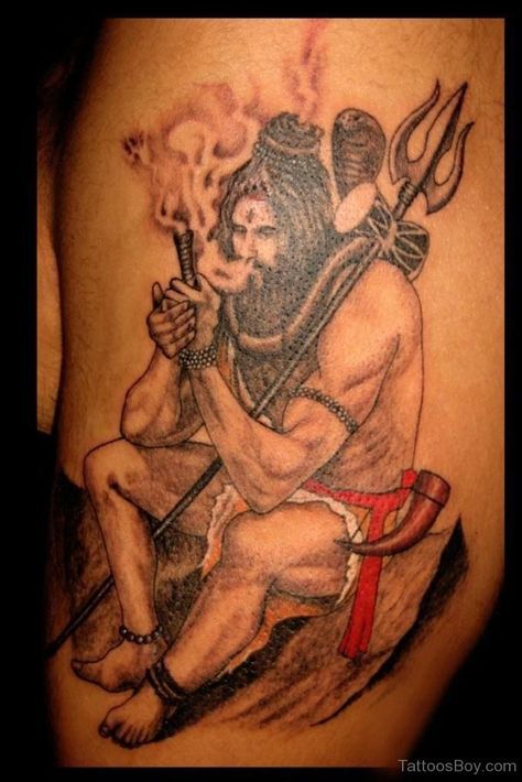 Smoking Mahadev Tattoo Shiva Tattoo Design For Men, Tattoo Design For Men Arm, Nandi Shiva, Lord Shiva Tattoo, Tattoo Design For Men, Mahadev Tattoo, 12 Tattoos, Shoulder Blade Tattoo, Evil Eye Tattoo