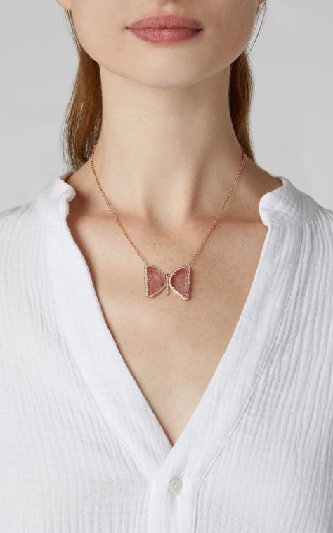 Jacquie Aiche, Butterfly Necklace, Pink Tourmaline, Global Fashion, Moda Operandi, Jewelry Inspiration, Fashion Collection, Tourmaline, Arrow Necklace