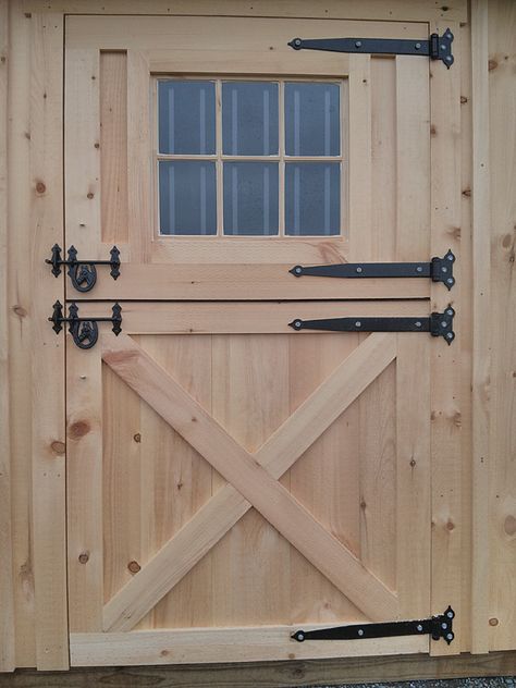 Exterior Dutch Doors | Wooden 4x7 Dutch Door with Window Dutch Doors Diy, Dutch Doors Exterior, Exterior Barn Doors, Barn Door Window, Barn Door Hinges, Door Plan, Rustic Exterior, Shed Doors, Exterior Front Doors