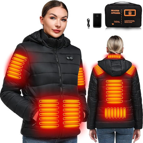 Elevate your winter ensemble with our jacket, boasting 14 advanced heat zones for unmatched warmth. Crafted from a 20D 400T nylon-polyester blend, it offers tear resistance and anti-static properties. Features include a detachable hood, zip pockets, and a sleek silhouette. Experience custom heating with dual switches and 3 temperature modes. For any issues within 24hrs of receipt, reach out for a refund or replacement. Stay warm and stylish! Shopping Essentials, Heated Jacket, Hunting Jackets, Hoodie Coat, Hoodie Outfit, Snow Jacket, Work Jackets, Cozy Winter, Detachable Hood