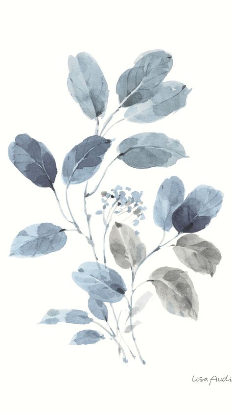 Study Of Flowers, Leaves Wallpaper Iphone, Image Zen, Watercolor Botanicals, Blue Flower Art, Blue Flower Painting, Lisa Audit, Blue Artwork, Blue Wallpaper Iphone