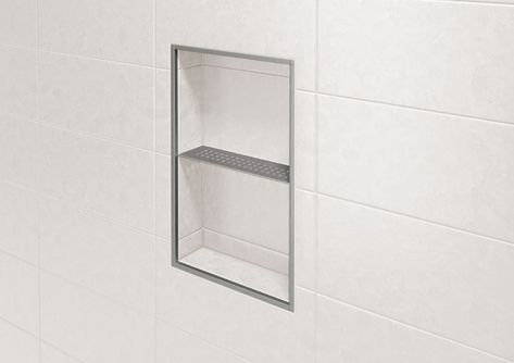 Schluter®-SHELF-N Schluter Niche, Schluter Shelf, Niche Shelf, Schluter Shower, Niche Shelves, Corner Shelf Design, Bathtub Surround, Wall Storage Systems, Shower Niche