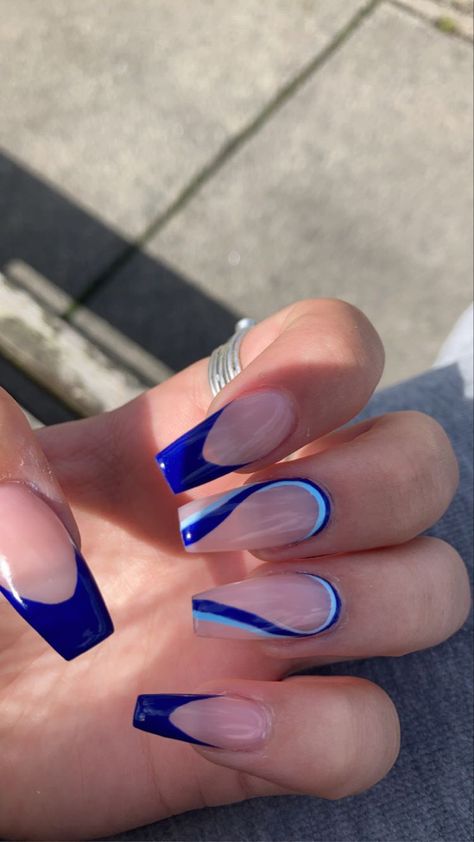 Royal Blue Nails, Wow Nails, Sassy Nails, Blue Acrylic Nails, Simple Gel Nails, Work Nails, Classy Acrylic Nails, Acrylic Nails Coffin Short, Square Acrylic Nails