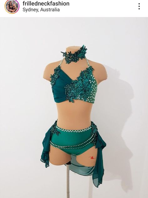 Green Lyrical Costume, Lyrical Dance Costumes Solo, Leotard Designs, I Was Never There, Dance Costume Lyrical, Contemporary Dance Outfits, Mermaid Dancing, Dance Moms Costumes, Solo Dance Costumes