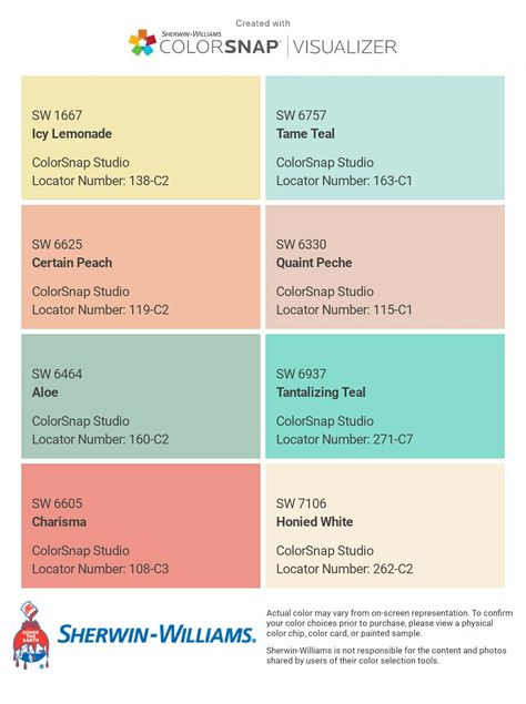 Beach Sherwin Williams Colors, Key West Kitchen Ideas, Sherwin Williams Pastels, Charisma Sherwin Williams, South Beach Color Palette, Sherwin Williams Coastal Color Palette, Outer Banks Color Palette, Sherwin Williams Tropical Paint Colors, Palm Beach Color Palette