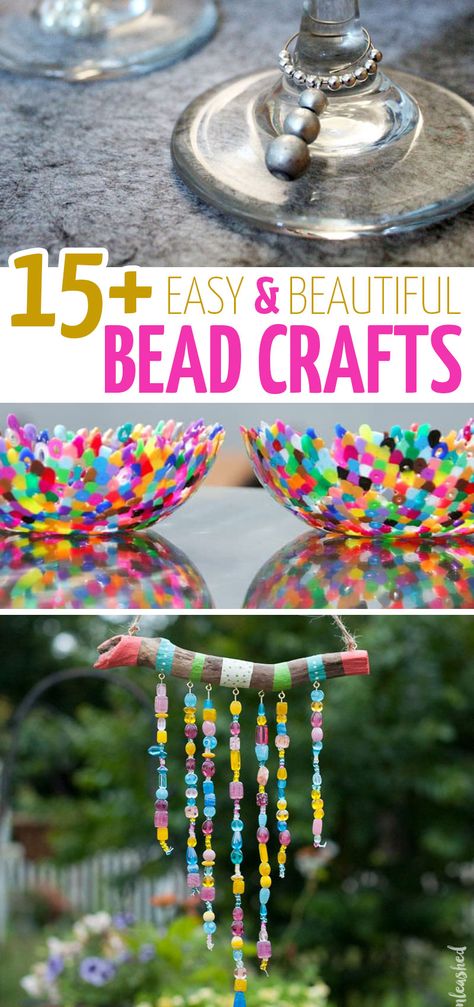 Click for loads of cool bead crafts for kids and adults! These cool things to make with beads include jewelry making crafts for beginners, beaded home decor ideas, and more! Bead Crafts For Kids, Things To Make With Beads, Beaded Home Decor, Crafts For Beginners, Functional Crafts, Arts And Crafts For Adults, Arts And Crafts For Teens, Beading For Kids, Bead Crafts Diy