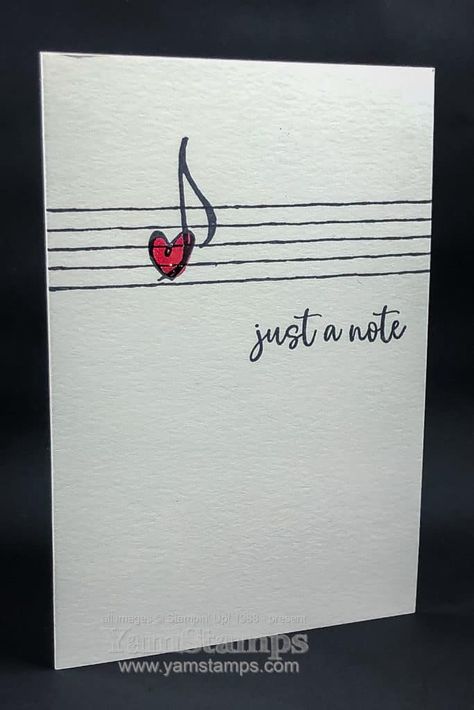 Take Two: Musical Note Card | Yamstamps.com - Linda's Stamping Blog Paper Card Ideas, Birthday Card Drawing, Paint Cards, Card Drawing, Musical Note, Birthday Cards Diy, Take Two, Note Card, Creative Cards