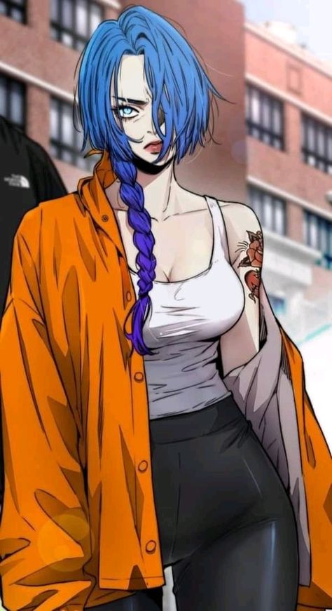 Bro she's a walking red flag and I love it Womens Windbreaker, Wind Breaker, Female Character Design, Dark Anime, Slayer Anime, Manga Girl, Cute Anime Character, Blue Hair, Anime Character