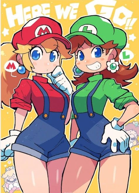 Luigi And Daisy, Mario E Luigi, Super Mario Princess, Mario Fan Art, Nintendo Princess, Nintendo Fan Art, Super Mario Galaxy, Princess Daisy, Princesa Peach