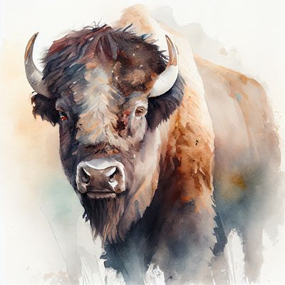 Shop Bison Watercolor Painting -single buffalo in pastel colors artwork on Society6! Bison Watercolor Painting, Bison Watercolor, Bison Painting, Bison Artwork, Buffalo Pictures, Watercolor Wildlife, Buffalo Painting, Collage Quilts, Bison Art