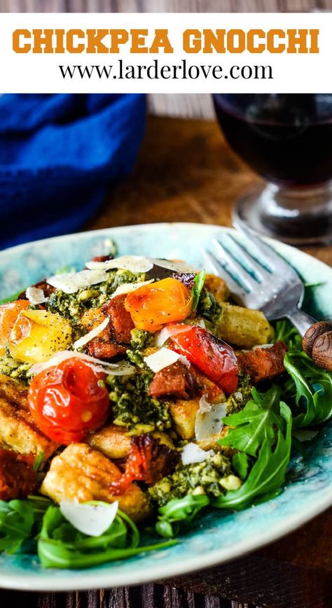 Chickpea Gnocchi, Gnocchi With Tomatoes, Tomato And Pesto, Italian Gnocchi, Pesto Spinach, Store Cupboard, Walnut Pesto, Gnocchi Recipes, Midweek Meals