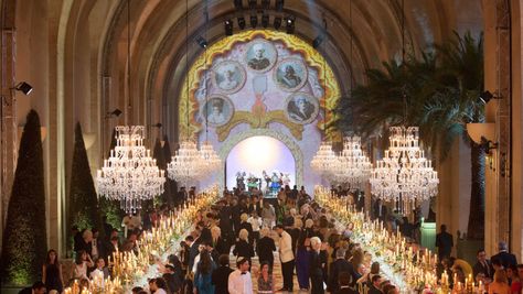 Versailles Wedding, Vogue Weddings, Indoor Landscaping, Kim Kardashian Wedding, Dinner Reception, The Palace Of Versailles, Long Tables, Versailles France, Kim And Kanye