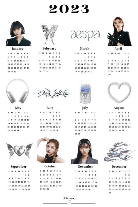 Kpop Calendar 2023 Printable, Kpop Calender 2023, Blackpink Calendar 2023, Aespa Printable, Kpop Calender, Kpop Calendar 2023, 2023 Calendar Aesthetic Kpop, Aespa Better Things, Aesthetic Calendar 2023