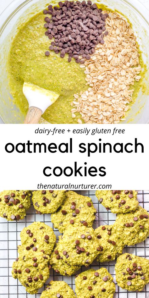 Baking With Spinach, Spinach Dessert Recipes, Hidden Spinach Recipes Kid, Healthy Kids Cookies, Toddler Breakfast Cookies, Spinach Dessert, Spinach Cookies, Breakfast Cookies For Kids, Lactation Treats