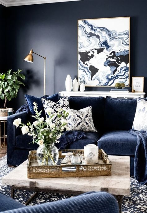 Dark Grey Couch Living Room Ideas Grey Couch With Blue Pillows, Gray And Blue Living Room, Charcoal Couch, Grey Couch Living Room Ideas, Dark Grey Couch, Navy Blue Couches, Dark Grey Couch Living Room, Dark Grey Couches, Couch Living Room Ideas