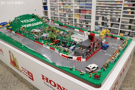 Mount Hondarama LEGO® RC Car track | To keep the road smooth… | Flickr Rc Car Track, Lego Track, Brick Road, Lego Cars, Dirt Track, The Brick, The Hill, Rc Car, The Landscape