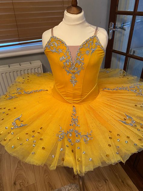 Yellow Ballet Costume, Pancake Tutu, Yellow Tutu, Green Tutu, Jazz Dress, Thrift Store Outfits, Yellow Costume, Adult Ballet, Leotards Ballet