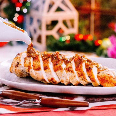 Roasted Turkey Breast with Dried Fruits Pan Sauce by Geoffrey Zakarian Recipes For Turkey, The Kitchen Food Network, Geoffrey Zakarian, Best Thanksgiving Recipes, Pan Sauce, Roast Turkey Breast, Turkey Recipe, Breast Recipe, Thanksgiving Menu