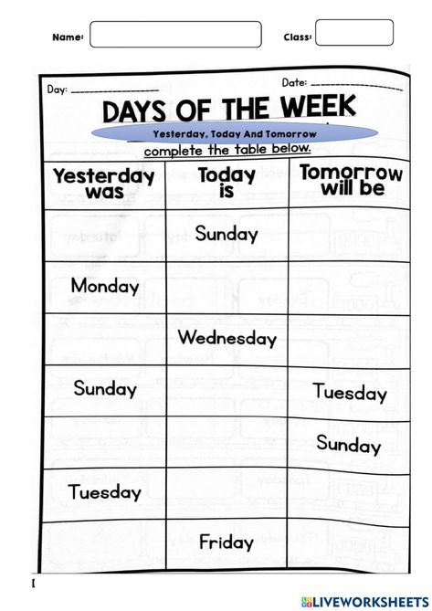 Today Tomorrow Yesterday, Tomorrow And Tomorrow And Tomorrow, Yesterday Today Tomorrow, Worksheet For Kindergarten, Active And Passive Voice, Only Yesterday, Yesterday And Today, School Subjects, Early Education