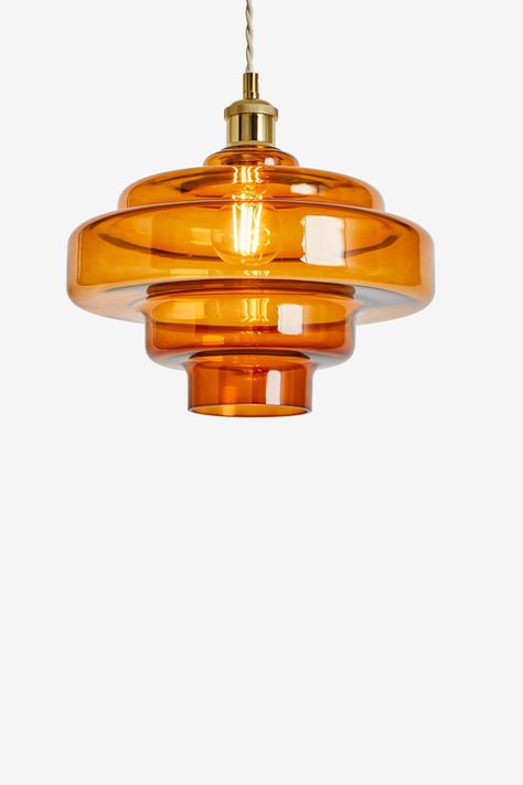 Amber Light Fixture, Colored Glass Pendant Light, Orange Ceiling Light, Retro Light Fixtures, Lights Room Decor, Amber Lighting, Retro Ceiling Light, Orange Lighting, 70s Lamp