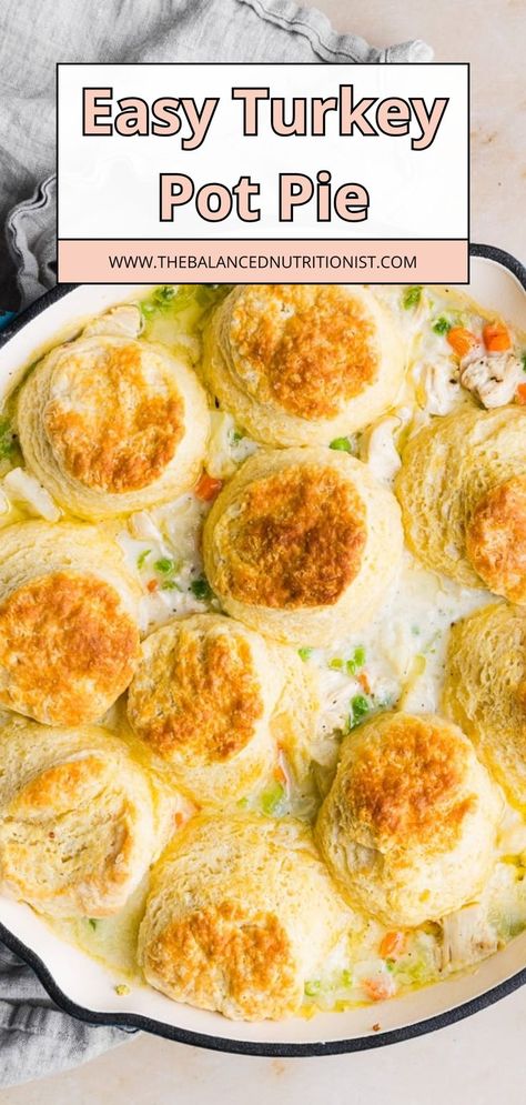 This turkey pot pie recipe is a great way to use leftover turkey from the holidays. It’s easy to make, packed with veggies, and topped with biscuits for a comforting meal. Perfect as a healthy option for Thanksgiving leftovers or any leftover turkey recipes you need! Turkey Pot Pie With Biscuits, Turkey Pot Pie Recipe Easy, Leftover Turkey Pot Pie Recipe, Leftover Turkey Pot Pie, Turkey Pot Pie Easy, Turkey Leftover Recipes, Pot Pie With Biscuits, Pot Pie Recipe Easy, Turkey Pot Pie Recipe