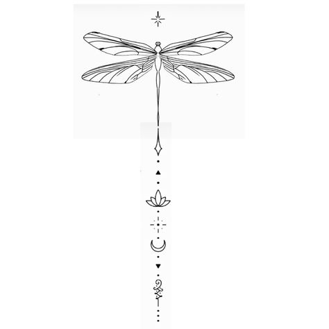 Dragon Fly Spine Tattoo, Tattoo Earthy, Tattoos Earthy, Dragonfly Back Tattoo, Small Dragonfly Tattoo, Front Shoulder Tattoos, Earthy Tattoos, Dragonfly Tattoo Design, Flower Wrist Tattoos