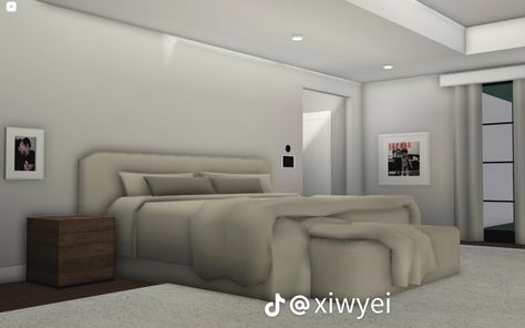 Bloxburg House Apartment, Modern Bedroom Bloxburg, Concrete Room, Bloxburg Interior, Beach House Flooring, Bloxburg Hacks, Roblox House, Jenner House, House Plans With Pictures