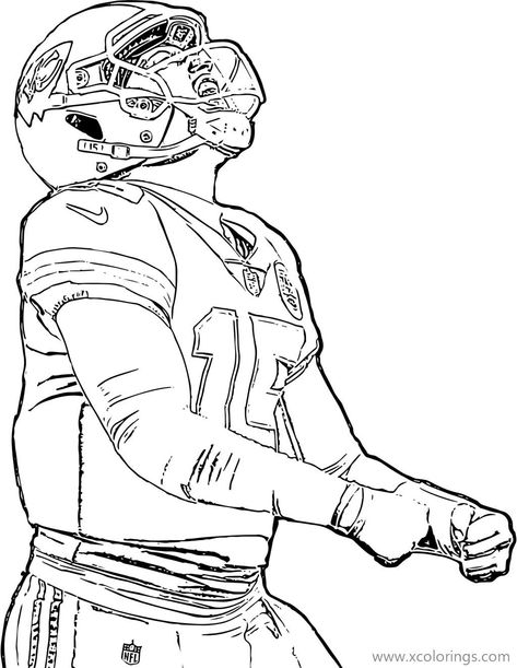 Patrick Mahomes Coloring Pages from Kansas Chiefs. Nfl Funny, Football Coloring Pages, Kansas Chiefs, Pumpkin Tattoo, Chiefs Kingdom, Kansas City Chiefs Logo, Boys Football, Chiefs Logo, Print Outs