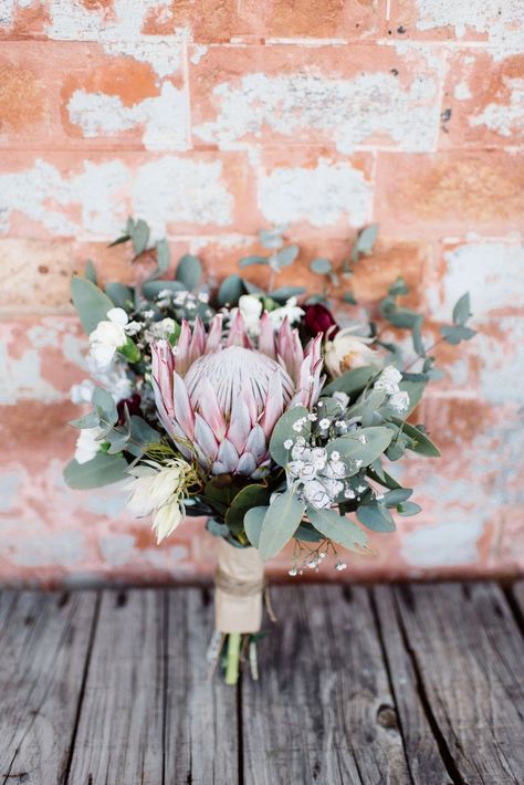 Terrific Screen Wedding Bouquets carnations Suggestions That may seem like a tiny selection at first, although abandoning your floral look have a bride's go content s... #Bouquets #carnations #Screen Gumnut Babies, Protea Wedding, Small Wedding Bouquets, Protea Bouquet, Navy Wedding Flowers, Bridal Bouquet Pink, King Protea, Rose Bridal Bouquet, Tafel Decor