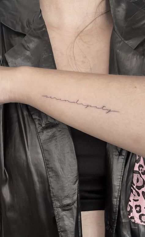 Still I Raise Tattoos, Serendipity Tattoo Ideas, Arm Script Tattoos For Women, Serendipity Tattoo Symbols, Serendipity Tattoo, Ribs Tattoo, Bestie Tattoo, Saved Tattoo, Cute Tats