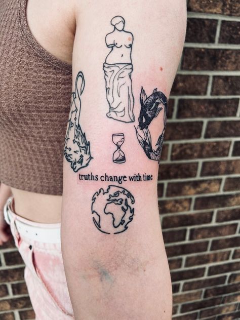 History Quote Tattoo, Tattoo Ideas History, Optimistic Nihilism Tattoo, English Literature Tattoos, Nihilist Tattoo, Socialism Tattoo, Philosophy Tattoo Ideas, Existentialist Tattoo, Philosophy Tattoo Symbols