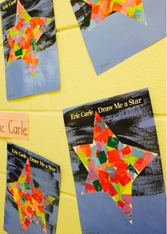 Kim & Karen: 2 Soul Sisters (Art Education Blog): Draw Me A Star by Eric Carle Eric Carle Activities Preschool, Eric Carle Classroom Theme, Eric Carle Crafts, Eric Carle Classroom, Eric Carle Art, Eric Carle Activities, Jan Brett, Tissue Paper Art, Toddler Curriculum