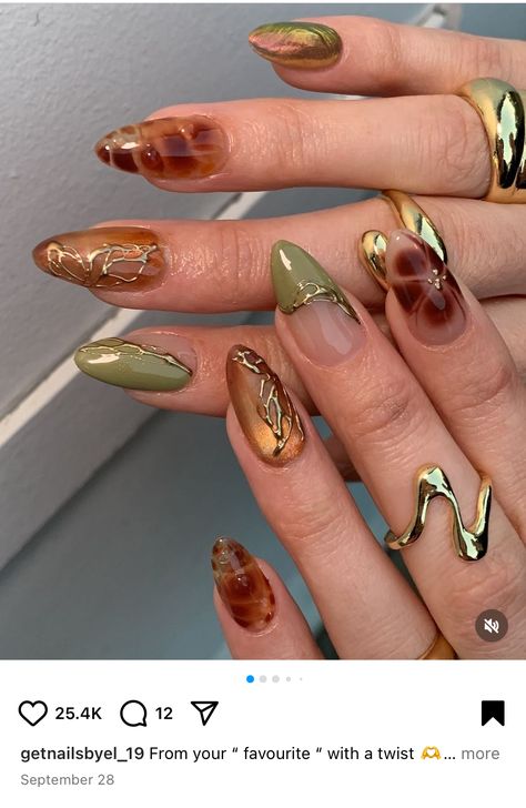 Blooming Effect Nails, Marble Gel Nail Designs, Sculpting Gel Nails, Earthy Tone Nails, Tortishell Nails Design, Maximalist Nails, Tortoise Nails, Nails Now, Jelly Nails