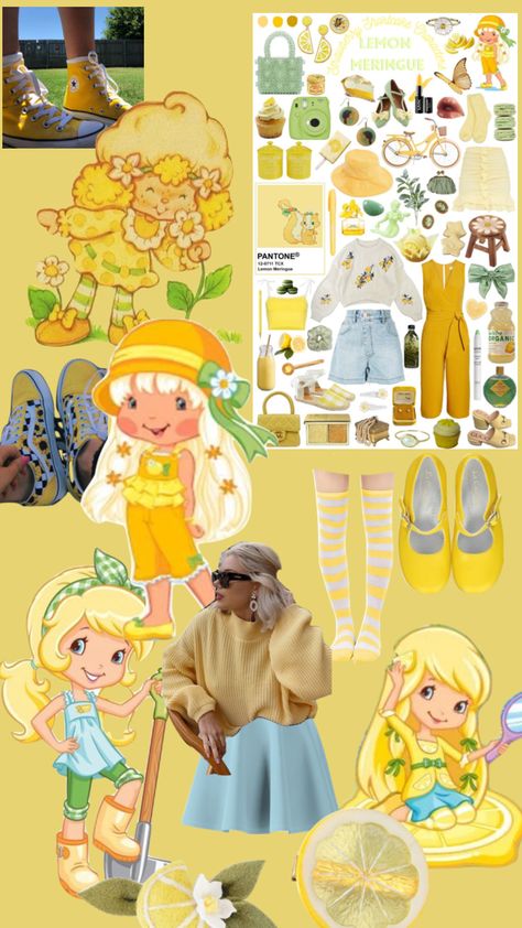 Lemon Drop Strawberry Shortcake Costume, Lemon Meringue Inspired Outfit, Lemon Meringue Strawberry Shortcake Costume Teen, Lemon Meringue Outfit Ideas, Lemon Meringue Costume Ideas, Lemon Drop Costume, Strawberry Shortcake Lemon Meringue Halloween Costume, Lemon Meringue Cosplay, Lemon Marange Costume