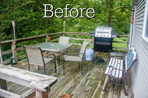 Budget Deck Makeover Outdoor Deck Decorating, Deck Renovation, Wood Decks, Deck Remodel, Deck Makeover, Back Deck Decorating, Deck Paint, Small Deck Decorating Ideas, Outdoor Remodel