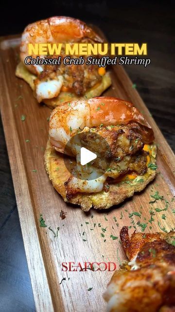 SEAFOOD MANIA NY on Instagram: "Our new menu item is a must!
Colossal Crab Stuffed Shrimp- 3 Colossal shrimp stuffed with fresh lump crab meat, atop crispy tostones 

Check it out during your next visit.

 📍234 Merrick Rd, Oceanside 

•
•
•
•
•
•
•
#seafoodmaniaboil #nyc  #nycrestaurant #nycgo #secretnyc #nycseafood #nycbrunch #longisland #longislandbrunch #longislandfoodie #nycfoodie #longislandseafood #lieats #nycplacestogo #nychappyhour" Colossal Shrimp, Stuffed Shrimp, Shrimp Stuffed, Lump Crab Meat, Crab Stuffed, Lump Crab, Crab Stuffed Shrimp, Nyc Restaurants, New Menu