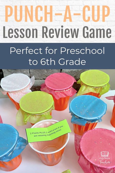 Here's a super fun Lesson Review Game that your kids will love! It can be played in several different ways and is so easy to make. Perfect for a wide variety of ages. | Bible Lessons | Bible Games | Sunday School games | Classroom Games | School Games Memory Verse Games, School Games For Kids, Sunday School Object Lessons, Kids Church Activities, Sunday School Games, Kids Sunday School Lessons, Bible Activities For Kids, Youth Games, Bible Teacher