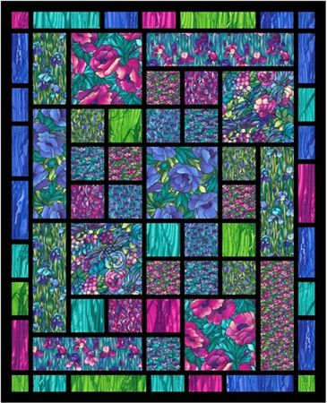 This beautiful quilt Stained Glass Quilts, Stained Glass Quilt, Quilting Designs Patterns, Quilt Modernen, Batik Quilts, Shabby Fabrics, Panel Quilts, Free Quilting, Stained Glass Window