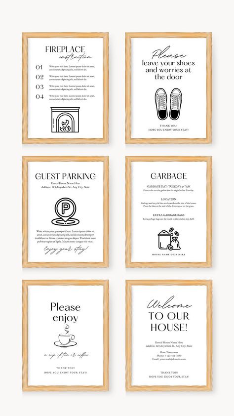 Are you looking for Airbnb sign templates to provide your guests with all the essential information? This is the perfect template to let your guests know all of the info, house rules, Wi-Fi, and check-out info right away upon arrival! Get this Airbnb sign bundle to elevate your guest experience now! Airbnb House Rules, Airbnb Sign, Hotel Housekeeping, Airbnb Welcome Sign, Business Development Strategy, Lodge Ideas, Cabin Renovation, Airbnb House, Wifi Sign