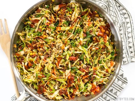 This Southwest Beef and Cabbage Stir Fry is a fast, easy, and flavorful way to make sure dinner is filled with plenty of vegetables. Step by step photos. Beef And Cabbage Stir Fry, Cabbage Stir Fry, Beef And Cabbage, Budget Bytes, Cooked Cabbage, Paleo Dinner, Cabbage Recipes, Budget Friendly Recipes, Mixed Vegetables