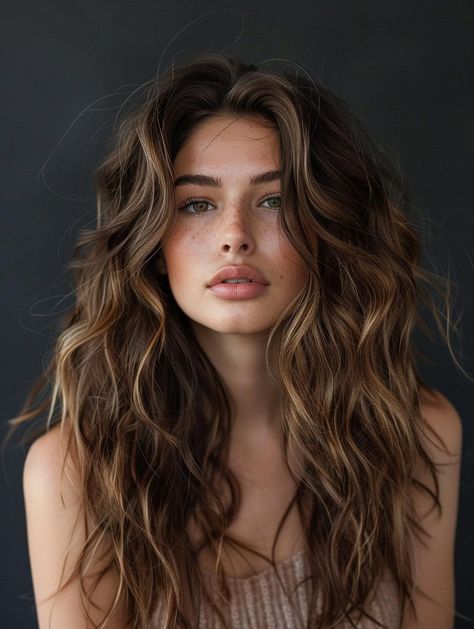 Trendy Long Haircut Ideas for 2024: Embrace Length and Style Layers For Long Wavy Hair Brunettes, Long Hair With Layers Curly Waves, Long Layers Haircut For Wavy Hair, Long Hairstyles Natural Wavy, Long Curl Haircut, Type 2a Haircut, Layered Haircut For Long Wavy Hair, Wavy Haircuts Layers, Long Boho Haircuts