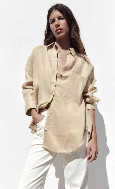 Oversized Linen Shirt Outfit, Linen Shirt Outfit, Oversized Linen Shirt, Outfit Zara, Linen Coat, Linen Tunic Dress, Linen Tunic, Linen Blazer, Linen Women