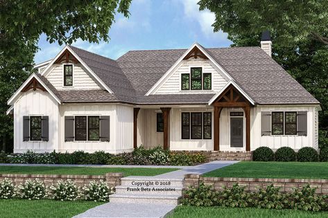 Farmhouse Style House Plans, Casas Coloniales, Country House Plan, Farmhouse House, Farmhouse Plan, Ranch House Plans, Casa Exterior, House Plans Farmhouse, Modern Farmhouse Plans